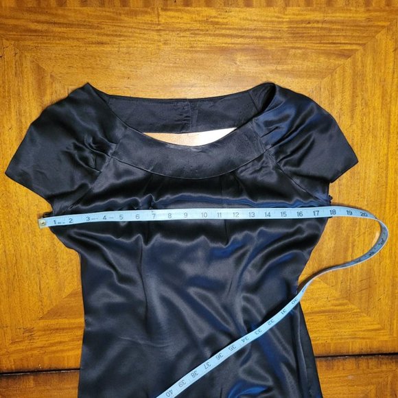 Cache' Black Silk Satin Backless Dress - evening dress - Picture 15 of 15